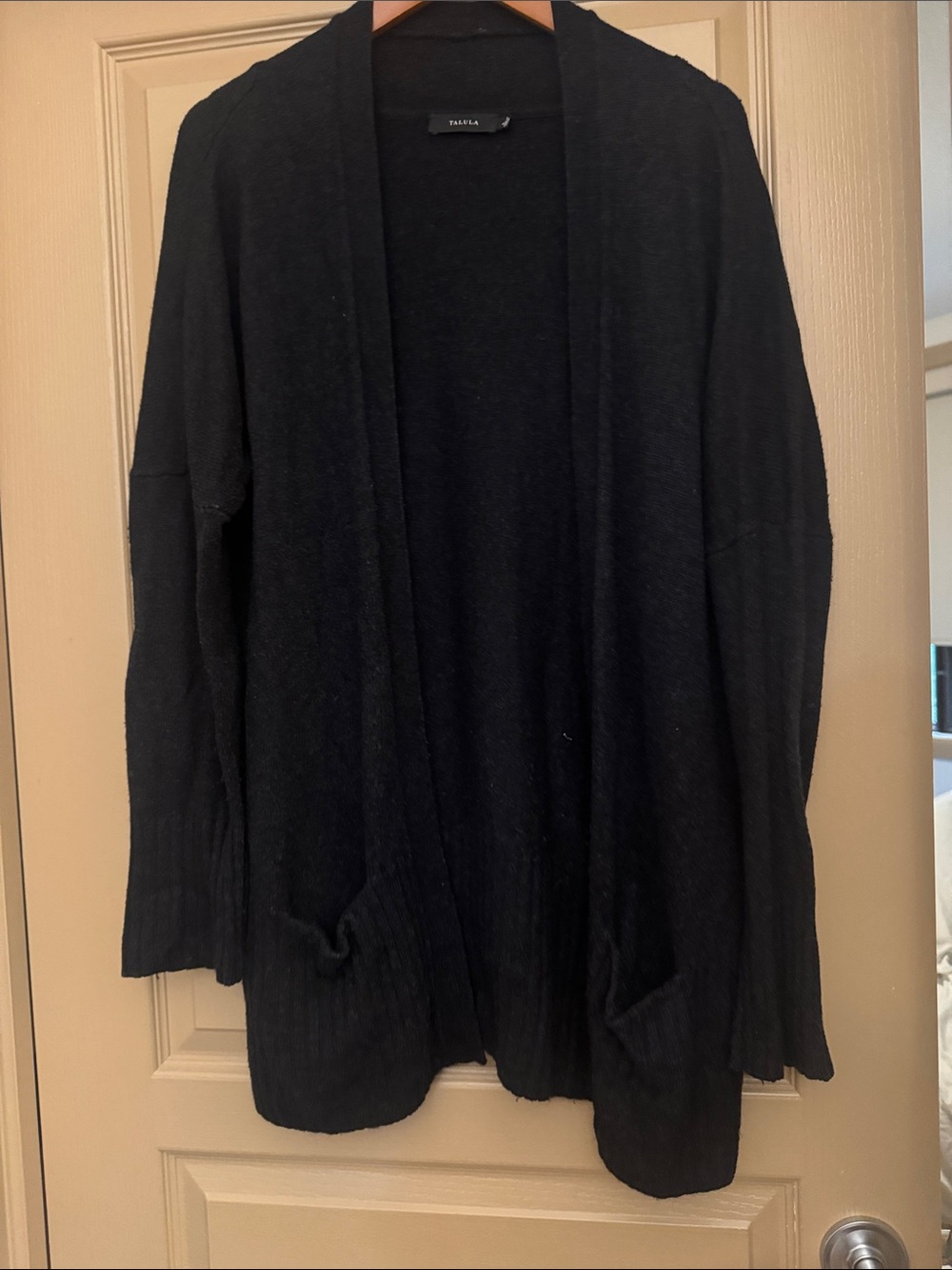 Babaton Black Open-Front Women's Cardigan